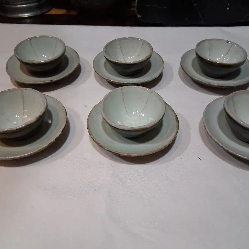 [BUNJANG] Handcrafted Kiln-Fired Tea Cups (Pu-erh) - Set of 6 / 장작가마 차잔(보이차) 30cc 6점 일괄