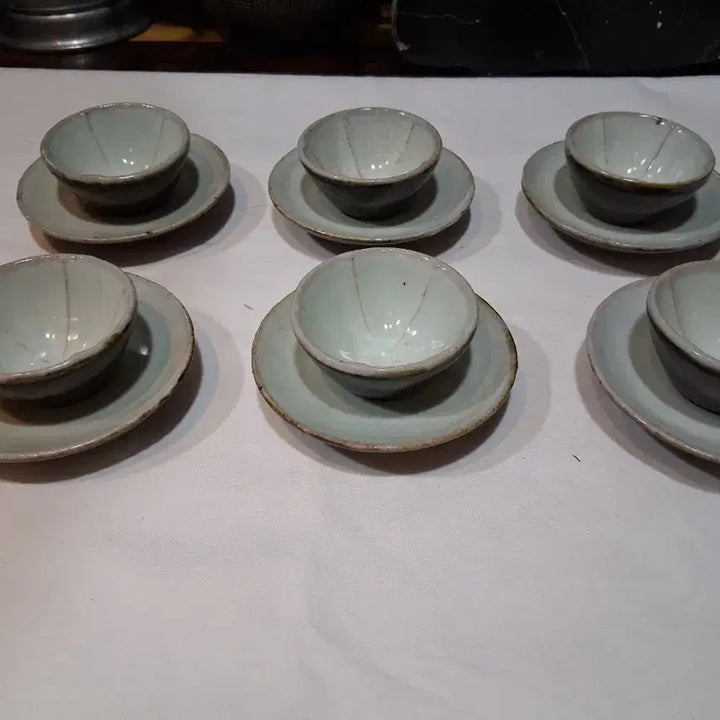 [BUNJANG] Handcrafted Kiln-Fired Tea Cups (Pu-erh) - Set of 6 / 장작가마 차잔(보이차) 30cc 6점 일괄