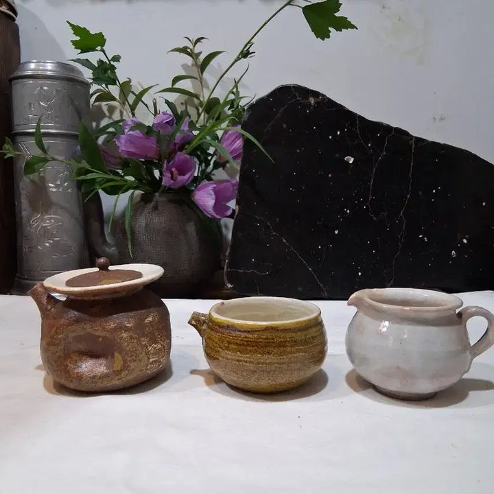 [BUNJANG] Ira-bo Celadon Teapot &amp; Suk-woo Cups Bundle Set / 이라보 다관 1  이러보숙우1  분청숙우 1