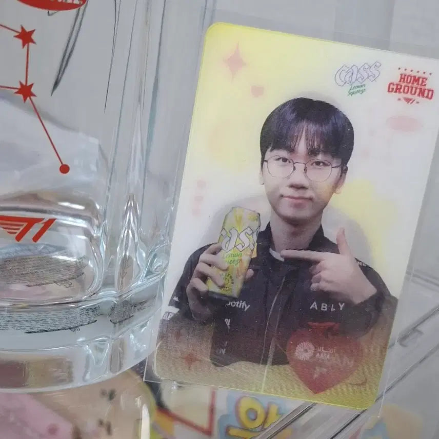 [BUNJANG] T1 Doran Beer Glass + Lenticular Photocard Set / T1 티원 도란 카스 맥주잔 + 렌티큘러 포카 set 새상품 급처