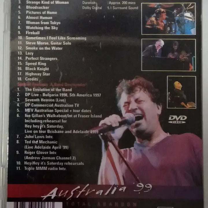 [BUNJANG] Deep Purple Total Abandon Australia 99 Tour DVD / 락 (영상)딥 퍼플 DVD 2000 토탈 어밴던 호주공연