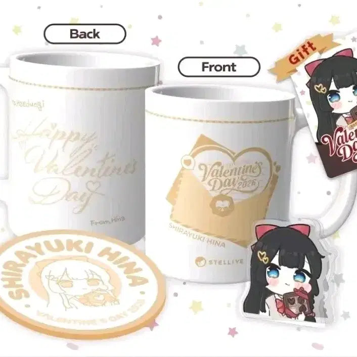 [BUNJANG] Stellive Shirayuki Hina Valentine Mug Set, Keycaps, Stickers / 스텔라이브 시라유키히나 발렌타인 머그컵 세트,키캡,띠부띠부씰