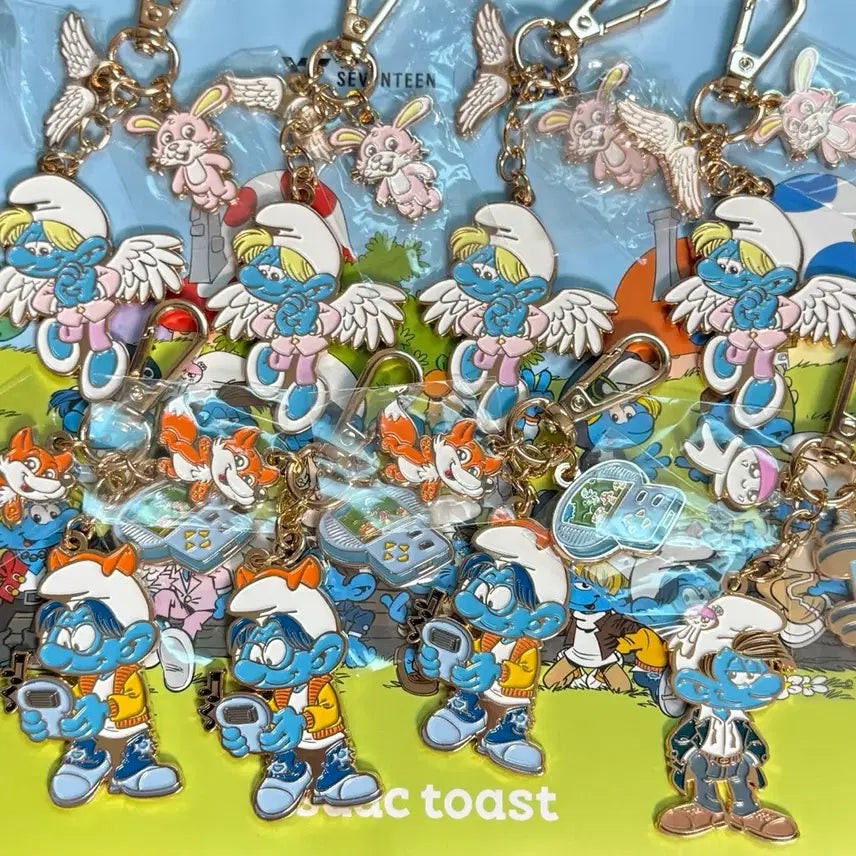 [BUNJANG] SEVENTEEN Joshua Toast Smurf Keyring (Wonwoo, Mingyu) / 세븐틴 이삭토스트 스머프 키링 양도 (원우 민규)
