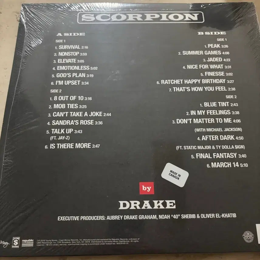 [BUNJANG] Drake Scorpion Limited Edition 2018 LP (Sealed) / 미개봉)드레이크 스콜피온 2018 발매 한정판 Scorpion LP판매