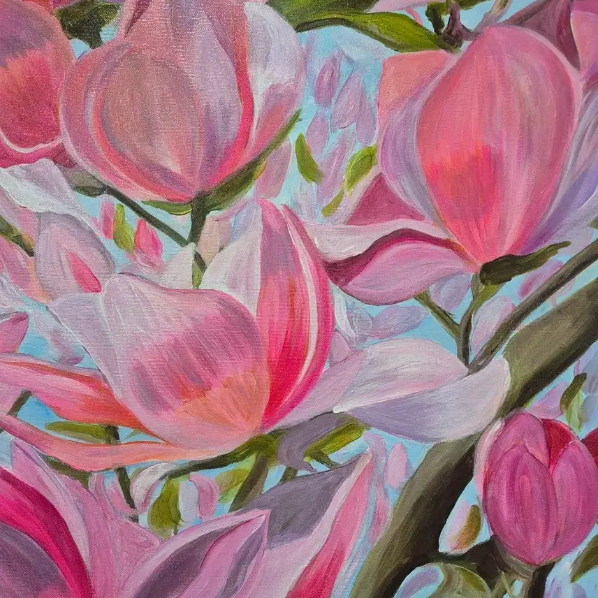 [BUNJANG] Magnolia Flower Oil Painting / 홍목련
