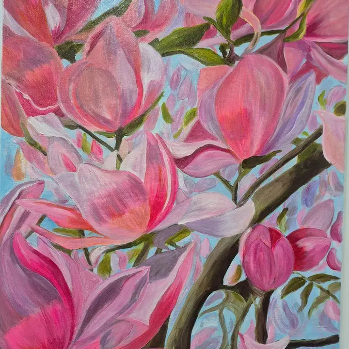 [BUNJANG] Magnolia Flower Oil Painting / 홍목련
