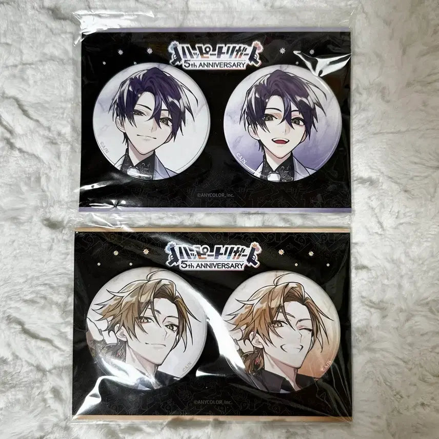 [BUNJANG] Nijisanji Kyo Moyori Touya &amp; Gaku Fushimi Happy Trigger 5th Anniversary Can Badges (Set of 4) / 니지산지 켄모치 토우야 후시미 가쿠 하피토리 해피트리거 5주년 캔뱃지