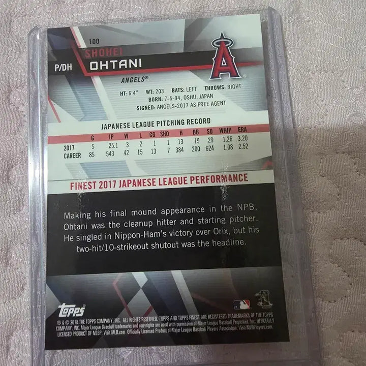 [BUNJANG] Topps Finest Shohei Ohtani Rookie Card 