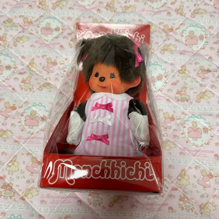 [BUNJANG] Monchhichi Striped Dress Plush Doll / 스트라이프 원피스 몬치치