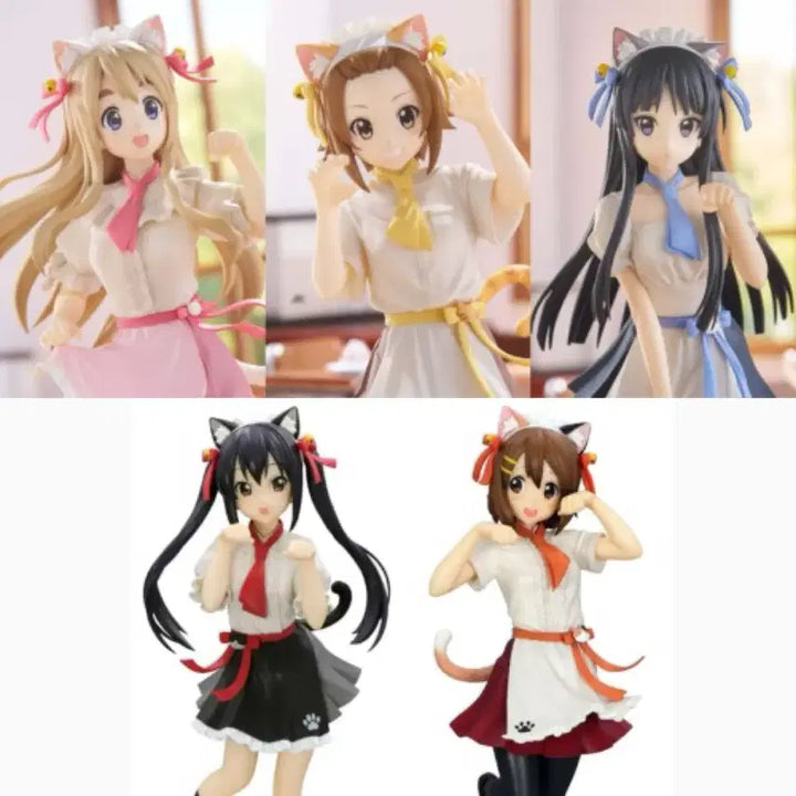 [BUNJANG] K-ON! Trio Try It Nyan Cafe Figure Set (5 Types) / 후류 케이온! trio try it 냥카페 피규어 5종 일괄