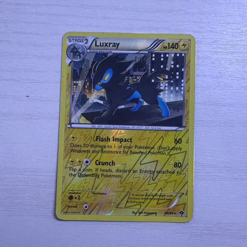 [BUNJANG] 2012 Pokémon Card Luxray Reverse Holo 46/99 English North American Edition / 2012년 포켓몬카드 렌트라 리버스 홀로 46/99 영문판 북미판