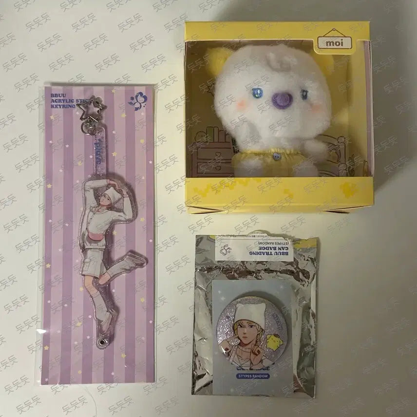 [BUNJANG] PLAVE Noah Ppoo Acrylic Keyring &amp; Can Badge Bundle Set / 플레이브 노아 뿌우 아크릴키링,캔뱃지,베이비므메미무뫄(포카X) 일괄양도