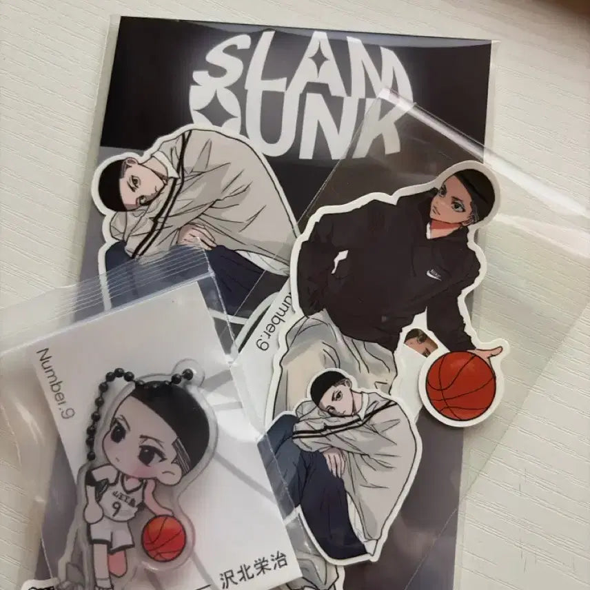 [BUNJANG] Slam Dunk Jung Woo-sung Sticker &amp; Keyring (Unsealed) / 슬램덩크 비공굿