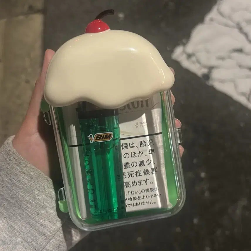 [BUNJANG] Daiso Japan Melon Soda Storage Case + Decoboco Sticker Memo Pad Set / 일본 다이소 메론소다 소품함 케이스 + 메론크림소다 조명 마치보케 가챠