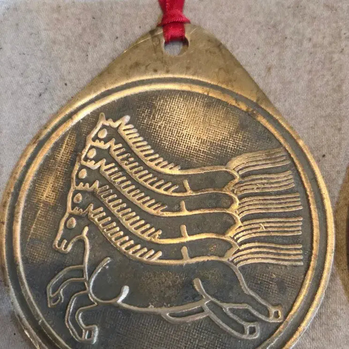[BUNJANG] Brass Horse Tablet Set (2 pieces) / 동 마패 / 오마패 2점