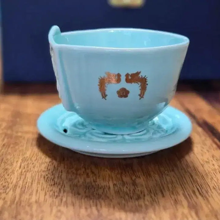 [BUNJANG] Lee Jae-myung Presidential Pheonix Tea Cup Set / 이재명 대통령 봉황무늬 찻잔 세트. 미사용