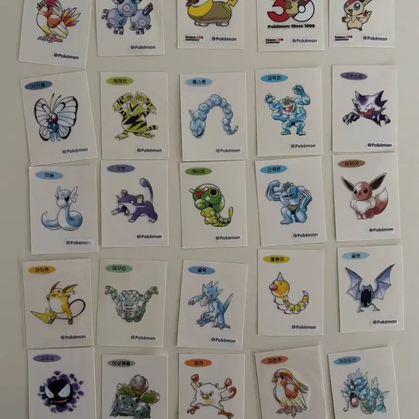 [BUNJANG] Pokemon Stickers 25-Piece Bundle / 포켓몬 띠부씰 25장 일괄