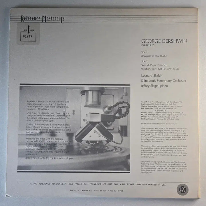 [BUNJANG] Leonard Slatkin Gershwin Rhapsody in Blue Reference Recordings Numbered Collector&