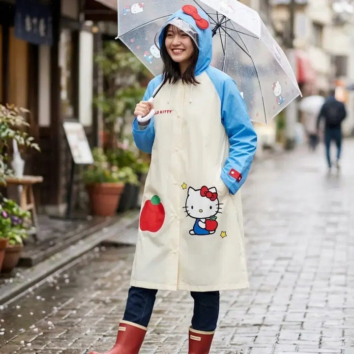 [BUNJANG] Hello Kitty Raincoat and Pouch Set / 헬로키티 우비+보관 파우치 세트 새상품