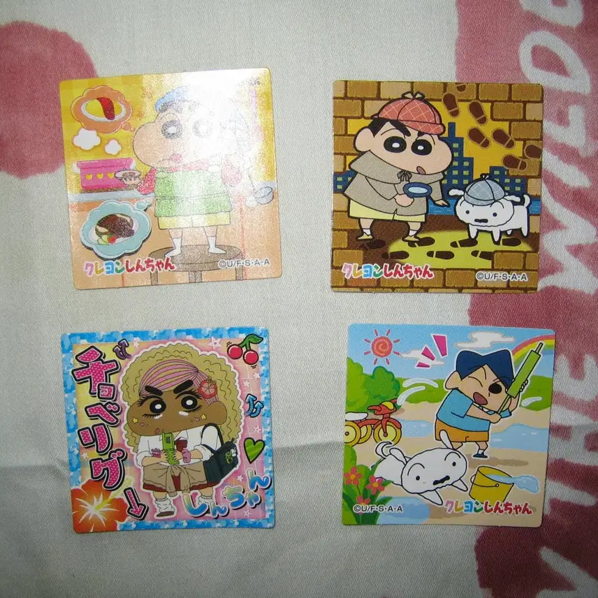 [BUNJANG] Crayon Shin-chan Paper Card &amp; Choco-bi Sticker Bundle Set / 짱구/ 지류 카드, 초코비 스티커