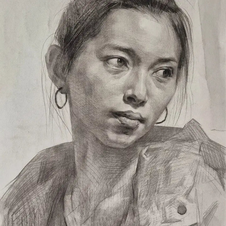 [BUNJANG] Liu Leping Charcoal Drawing (2010) / 유려평, 소묘, 52x38cm, 2010년.
