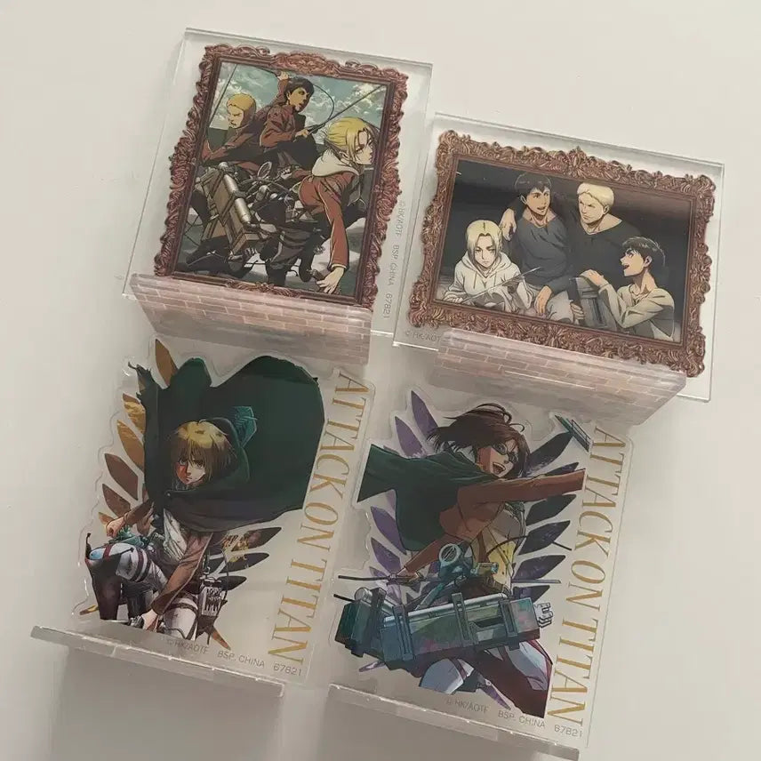 [BUNJANG] Attack on Titan Acrylic Standee Set / 진격의거인 아크릴 e상 4개 일괄