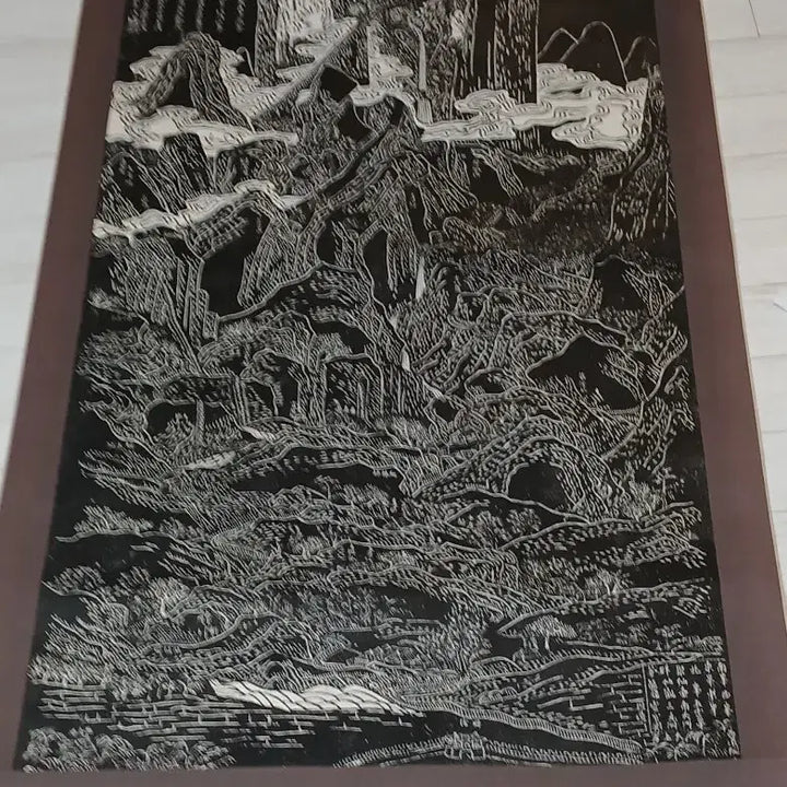 [BUNJANG] Chinese Historical Map Stone Rubbing Artwork / 중국시안박물관국보급석비의탁본작품