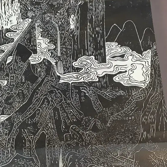[BUNJANG] Chinese Historical Map Stone Rubbing Artwork / 중국시안박물관국보급석비의탁본작품