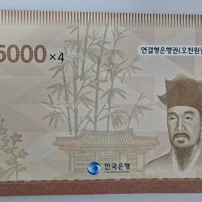 [BUNJANG] 5000 Korean Won Banknotes (4 pcs) / 한국은행권 오천원권 4장