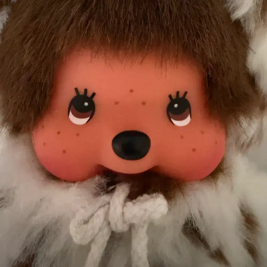 [BUNJANG] Sekiguchi Monchhichi Leopard Print White (Classic) / 몬치치 레오파드 호피몬치치 화이트 세키구치 고전