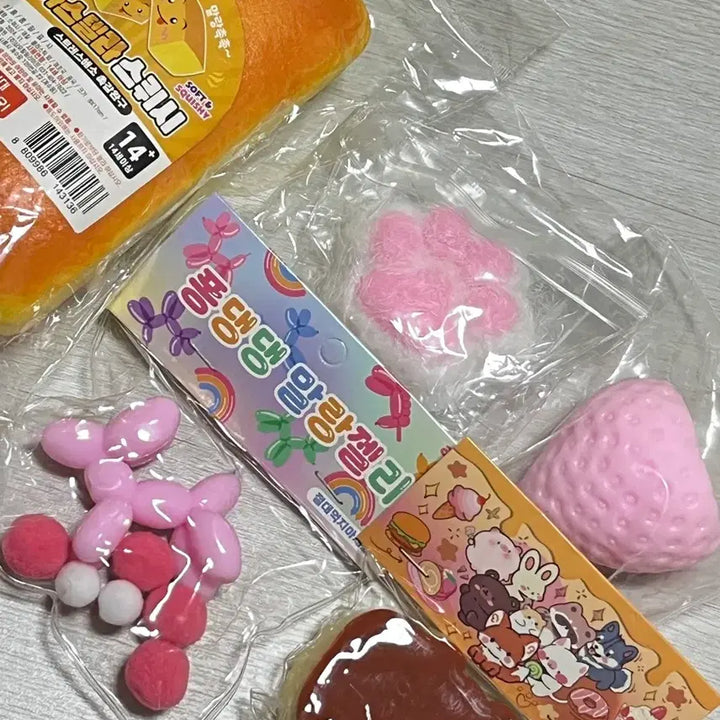 [BUNJANG] 5-Piece "Mellangyi" Castella Squishy Jelly Pudding Set / 일괄 말랑이 촉촉 카스텔라 스퀴시 빵 젤리 푸딩 세트