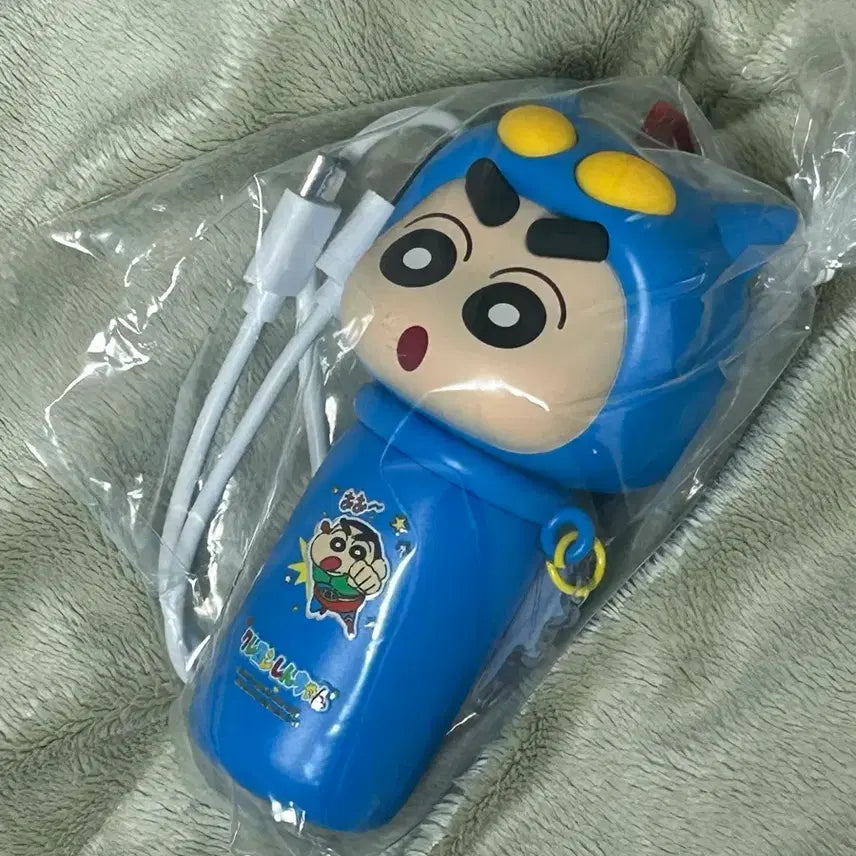 [BUNJANG] Crayon Shin-chan Action Mask Portable Fan / 새상품) 짱구 액션가면 휴대용 선풍기(충전잭 포함)