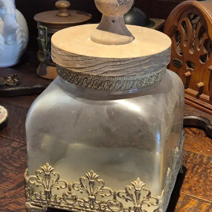 [BUNJANG] Antique French Glass Canister / 앤틱 프렌치 글라스 캐니스터