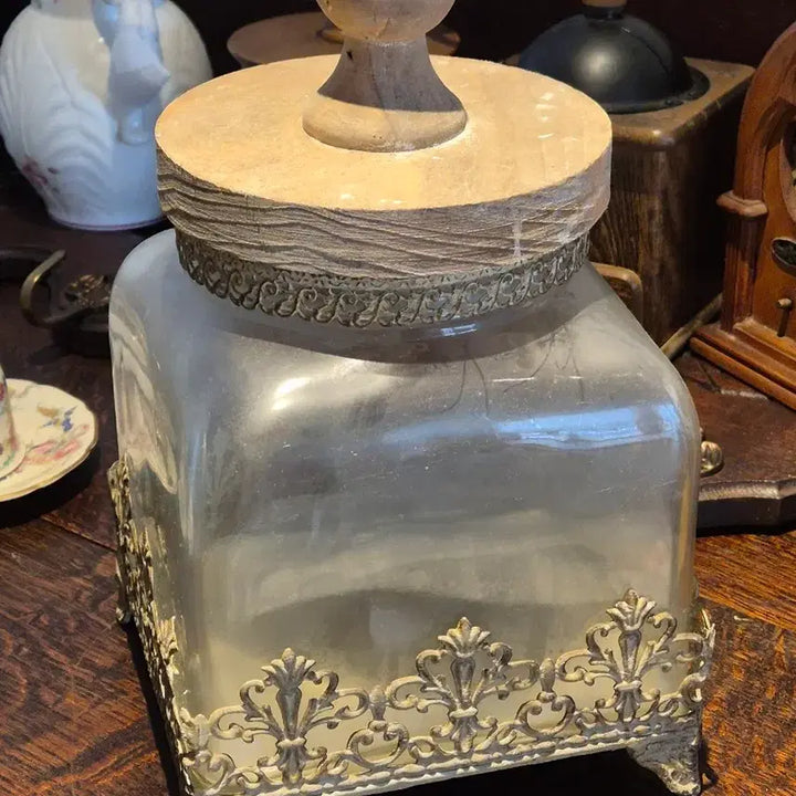 [BUNJANG] Antique French Glass Canister / 앤틱 프렌치 글라스 캐니스터
