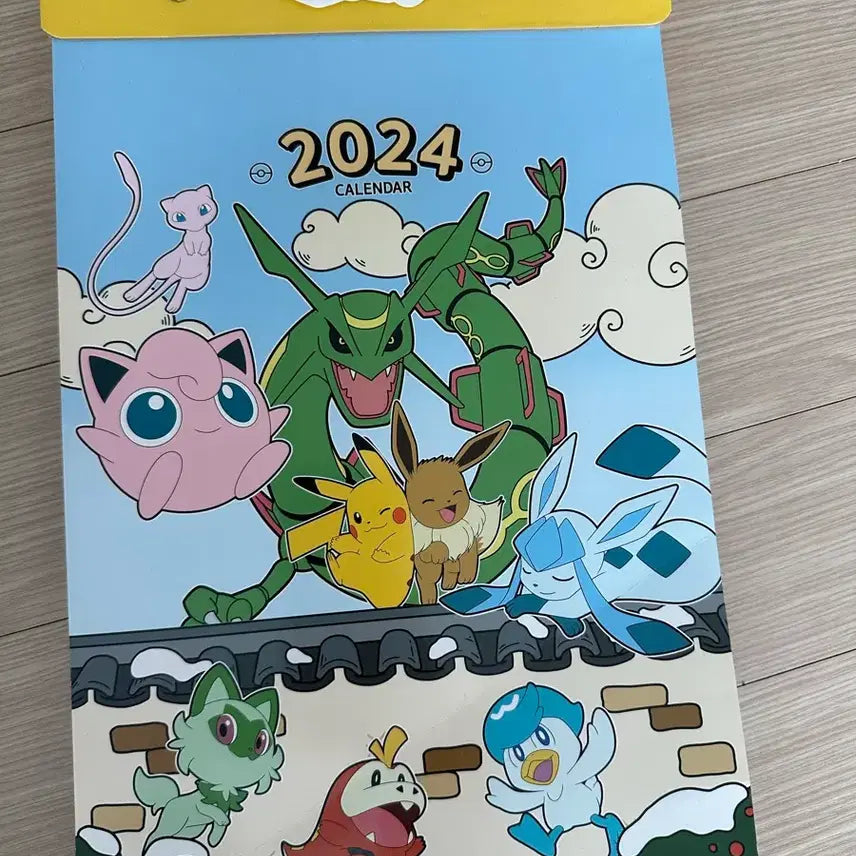 [BUNJANG] Pokemon 2024 Calendar - Includes Stickers / 포켓몬 2024 캘린더 일력 롯데리아 스티커 포함