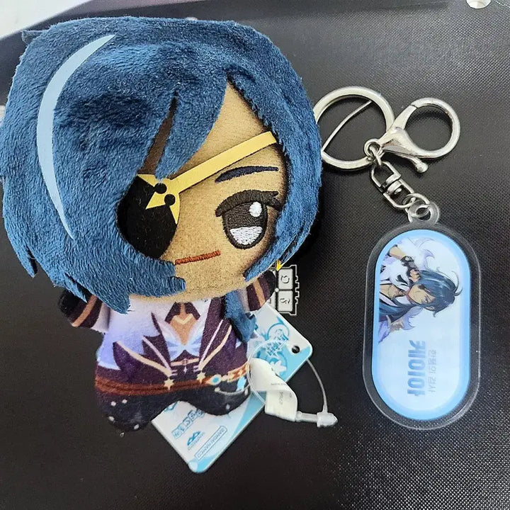 [BUNJANG] Genshin Impact Kaeya Chibi Plush + Genshin Cafe Acrylic Keyring Bundle Set / 원신 케이아 치비구루미 누이 + 원신 카페 아크릴 키링 일괄