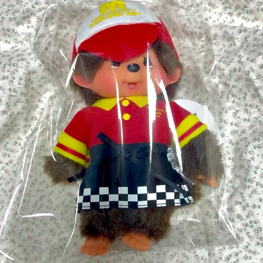 [BUNJANG] Hamburger Staff Monchhichi Plush / 햄버거 직원 몬치치