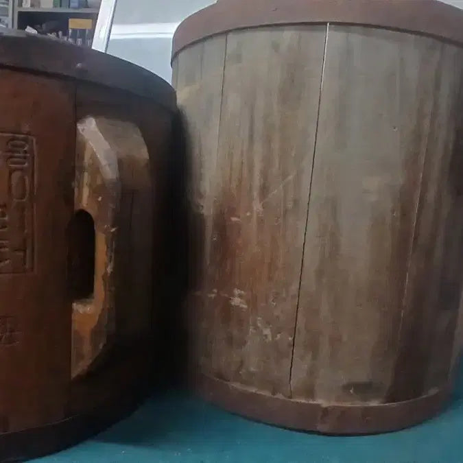 [BUNJANG] Vintage Korean Wooden Buckets (10L, 20L) - Bundle Set / 옛날말되(10리터,20리터)2점일괄