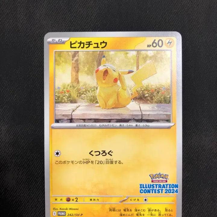 [BUNJANG] Pokemon Illustration Contest 2024 Pikachu Promo Card / 하품 프로모 피카츄