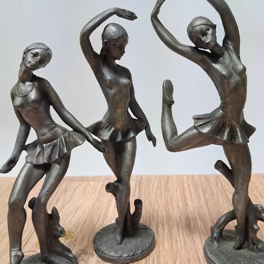 [BUNJANG] Pewter Ballerina Figurines Bundle Set / 주석,발레리나 3개 일괄 (15센티~18선티) (무게총 1470그램)