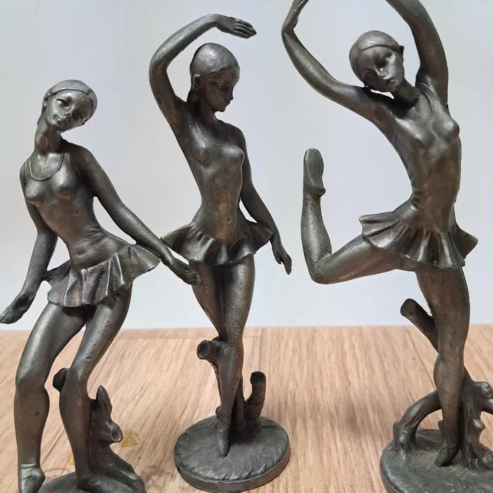 [BUNJANG] Pewter Ballerina Figurines Bundle Set / 주석,발레리나 3개 일괄 (15센티~18선티) (무게총 1470그램)