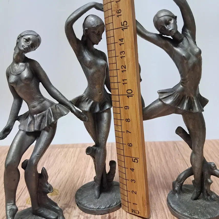 [BUNJANG] Pewter Ballerina Figurines Bundle Set / 주석,발레리나 3개 일괄 (15센티~18선티) (무게총 1470그램)