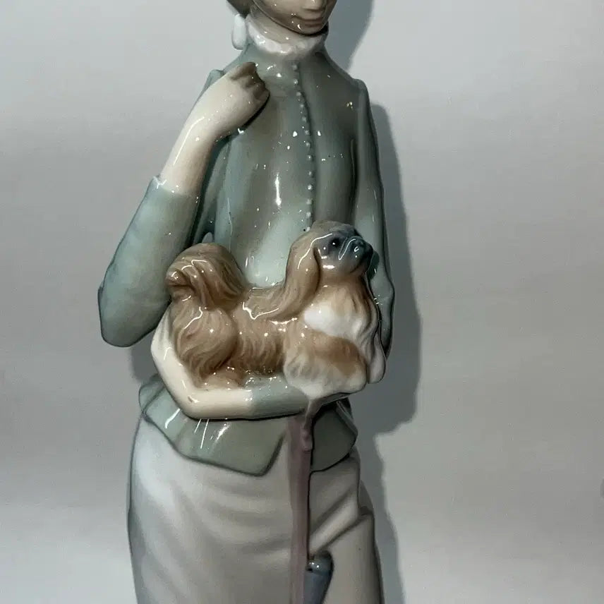 [BUNJANG] Lladró A Walk With The Dog Porcelain Figurine 