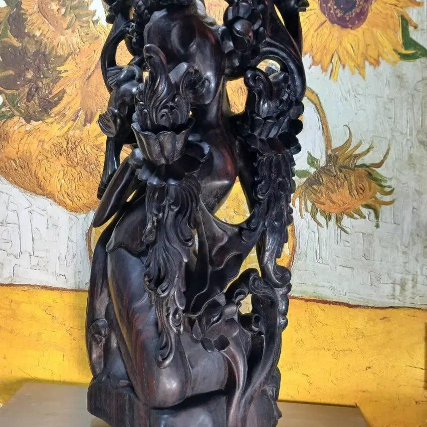 [BUNJANG] Ebony Wood Carving Figurine Ornament / 흑단 목각 인물상 장식품