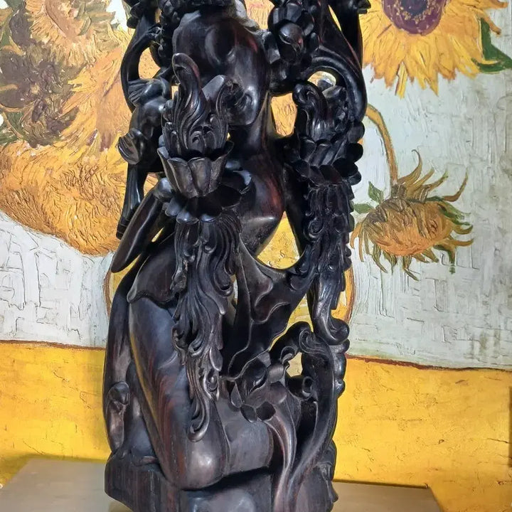 [BUNJANG] Ebony Wood Carving Figurine Ornament / 흑단 목각 인물상 장식품