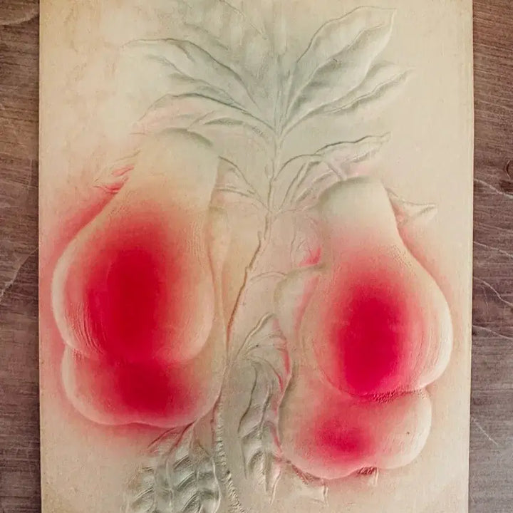 [BUNJANG] Antique Embossed Western Pear Postcard / 앤틱엽서 입체양각 피치핑크 서양배