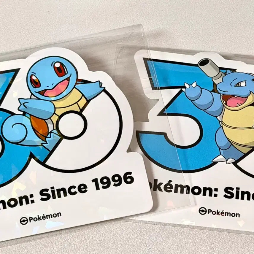 [BUNJANG] Pokemon 30th Anniversary Limited Edition Squirtle &amp; Blastoise Sticker Set / 포켓몬 30주년 한정판 꼬부기 거북왕 스티커 세트