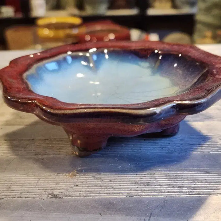 [BUNJANG] Jun Ware Flower Shape Water Basin / 중국도자기 요변좋은 균요 화형수반