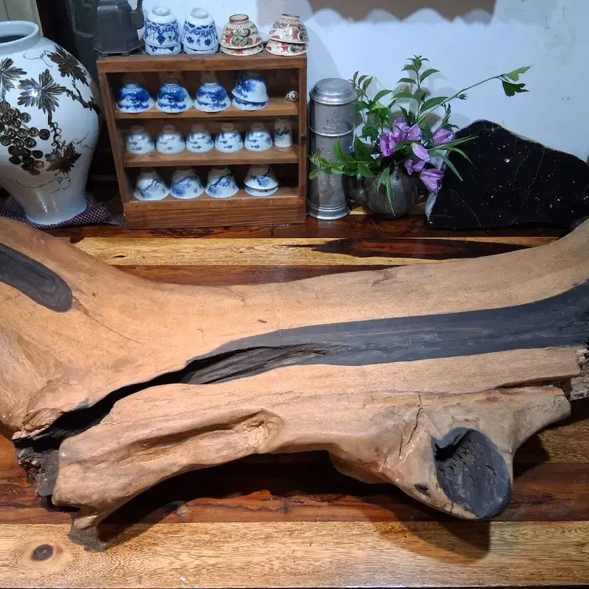 [BUNJANG] Persimmon Wood Tea Table (Chataek) / 다도 먹감나무 차탁 차상