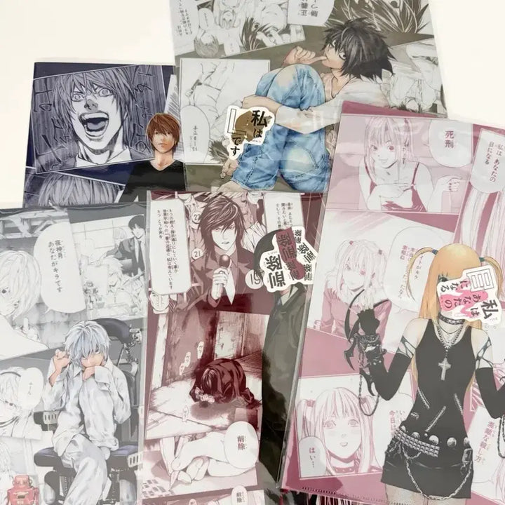 [BUNJANG] Death Note DMM Lottery D Prize Clear File &amp; Sticker Set (Light, L, Misa) / 데스노트 DMM 쿠지 D상 클리어 파일&amp;스티커 라이토 엘 미사